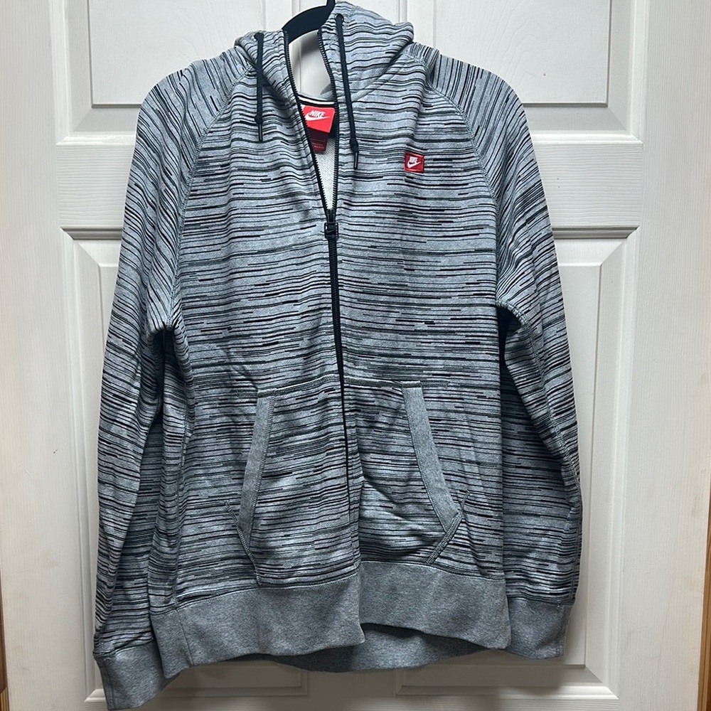 Nike Heathered Gray Zip-Up Hoodie